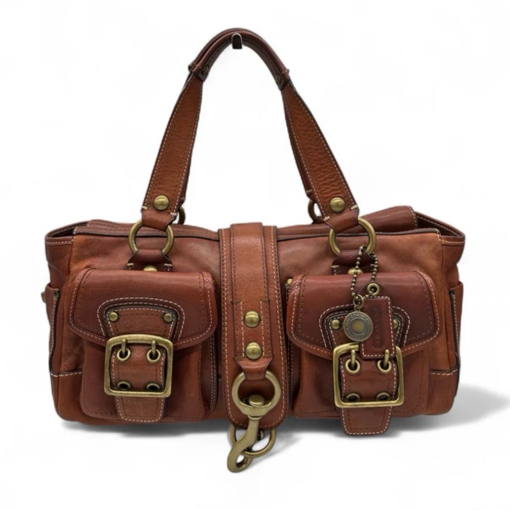 Coach Legacy 65th Anniversary Striped Mandy Satchel Tan 11130